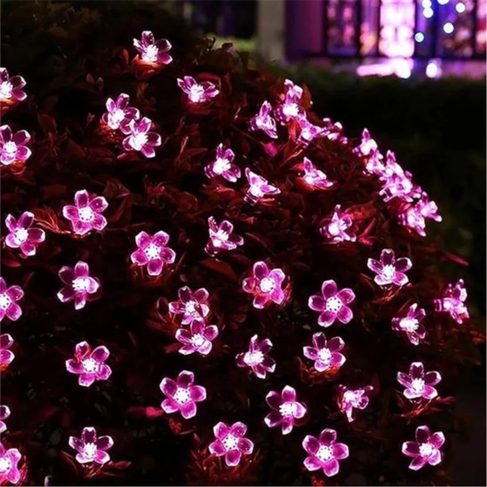 String Lights, Pink Lights Room Decor Flower String Lights 33 Feet 100LED 8 Mode